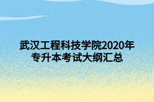 武漢工程科技學院2020年專升本考試大綱匯總