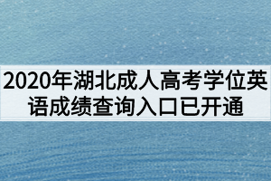 2020年湖北成人高考學(xué)位英語(yǔ)成績(jī)查詢(xún)?nèi)肟谝验_(kāi)通