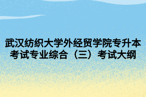 武漢紡織大學(xué)外經(jīng)貿(mào)學(xué)院專(zhuān)升本考試專(zhuān)業(yè)綜合（三）考試大綱