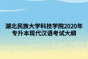 湖北民族大學(xué)科技學(xué)院2020年專(zhuān)升本現(xiàn)代漢語(yǔ)考試大綱