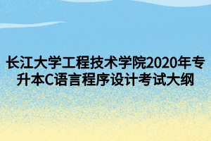 長江大學(xué)工程技術(shù)學(xué)院2020年專升本C語言程序設(shè)計(jì)考試大綱