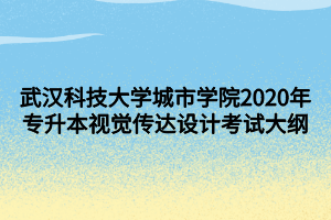 武漢科技大學城市學院2020年專升本視覺傳達設計考試大綱