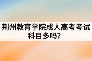 荊州教育學(xué)院成人高考考試科目多嗎？