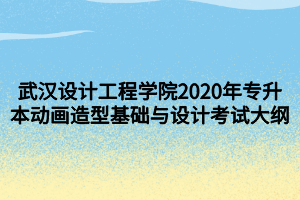 武漢設(shè)計(jì)工程學(xué)院2020年專升本動(dòng)畫造型基礎(chǔ)與設(shè)計(jì)考試大綱