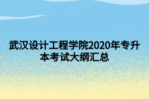 武漢設(shè)計(jì)工程學(xué)院2020年專升本考試大綱匯總