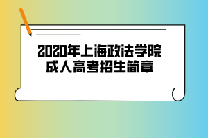 2020年上海政法學(xué)院成人高考招生簡(jiǎn)章