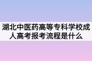 湖北中醫(yī)藥高等?？茖W校成人高考報考流程是什么