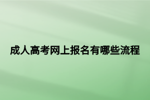 成人高考網(wǎng)上報(bào)名有哪些流程