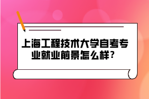 上海工程技術(shù)大學(xué)自考專業(yè)就業(yè)前景怎么樣？