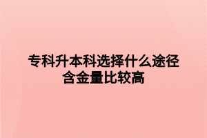 ?？粕究七x擇什么途徑含金量比較高