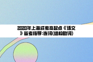 2020年上海成考高起點(diǎn)《語(yǔ)文》備考指導(dǎo)_連詞(結(jié)構(gòu)助詞)