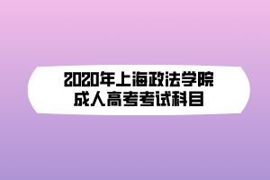 2020年上海政法學院成人高考考試科目