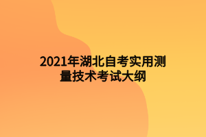 2021年湖北自考實(shí)用測(cè)量技術(shù)考試大綱