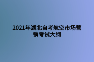 2021年湖北自考航空市場(chǎng)營銷考試大綱