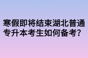 寒假即將結(jié)束湖北普通專升本考生如何備考？