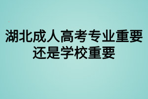 湖北成人高考專(zhuān)業(yè)重要還是學(xué)校重要