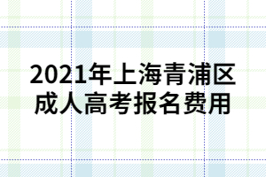 2021年上海青浦區(qū)成人高考報名費用