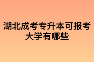 湖北成考可報考大學(xué)有哪些