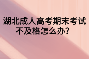 湖北成人高考期末考試不及格怎么辦？