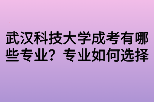 武漢科技大學(xué)成考有哪些專業(yè)？專業(yè)如何選擇