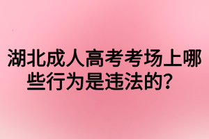 湖北成人高考考場(chǎng)上哪些行為是違法的？