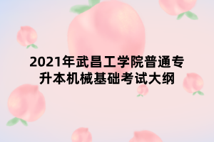 2021年武昌工學院普通專升本機械基礎考試大綱