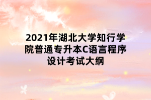 2021年湖北大學(xué)知行學(xué)院普通專(zhuān)升本C語(yǔ)言程序設(shè)計(jì)考試大綱