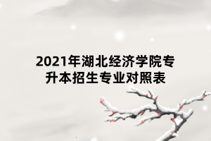 2021年湖北經(jīng)濟學(xué)院專升本招生專業(yè)對照表