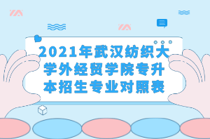 2021年武漢紡織大學外經(jīng)貿學院專升本招生專業(yè)對照表