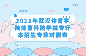 2021年武漢體育學(xué)院體育科技學(xué)院專升本招生專業(yè)對(duì)照表