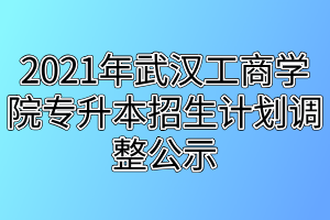 2021年武漢工商學(xué)院專升本招生計(jì)劃調(diào)整公示