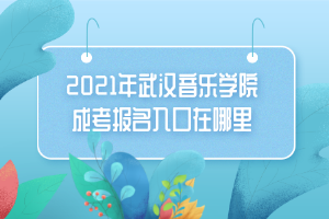 2021年武漢音樂學院成考報名入口在哪里