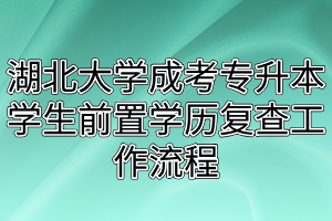 湖北大學(xué)成考專(zhuān)升本學(xué)生前置學(xué)歷復(fù)查工作流程