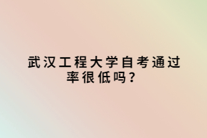 武漢工程大學(xué)自考通過率很低嗎？