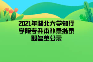 2021年湖北大學(xué)知行學(xué)院專升本補(bǔ)錄擬錄取名單公示