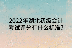 2022年湖北初級(jí)會(huì)計(jì)考試評(píng)分有什么標(biāo)準(zhǔn)_