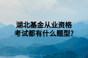 湖北基金從業(yè)資格考試都有什么題型_