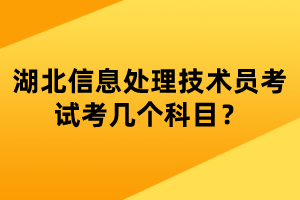 湖北信息處理技術(shù)員考試考幾個科目？