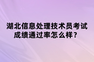 湖北信息處理技術員考試成績通過率怎么樣？