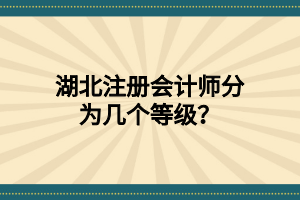 湖北注冊(cè)會(huì)計(jì)師分為幾個(gè)等級(jí)？