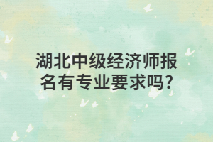 湖北中級經濟師報名有專業(yè)要求嗎_