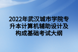 2022年武漢城市學(xué)院專升本計(jì)算機(jī)輔助設(shè)計(jì)及構(gòu)成基礎(chǔ)考試大綱