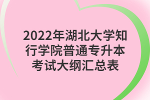 2022年湖北大學(xué)知行學(xué)院普通專升本考試大綱匯總表