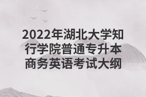 2022年湖北大學(xué)知行學(xué)院普通專升本商務(wù)英語考試大綱